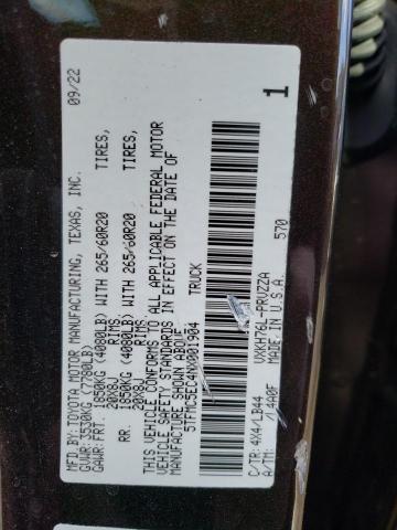 5TFMC5EC4NX001904 - 2022 TOYOTA TUNDRA CREWMAX PLATINUM Braun Foto 12