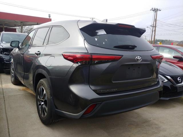 5TDGZRBH6MS537342 - 2021 TOYOTA HIGHLANDER XLE ნაცრისფერი ფოტო 3