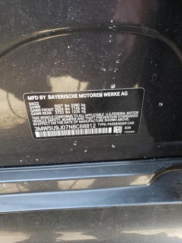 3MW5U9J07N8C68812 - 2022 BMW M340XI GRAY photo 12