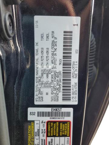 5TFRM5F10HX112891 - 2017 TOYOTA TUNDRA DOUBLE CAB SR/SR5 BLACK photo 12