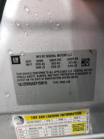 1G1ZE5EU6CF159519 - 2012 CHEVROLET MALIBU LTZ Argent photo 12