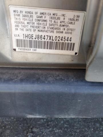 1HGEJ8647XL024544 - 1999 HONDA CIVIC EX SILVER photo 12