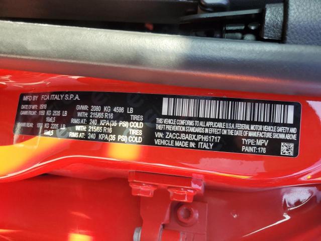 ZACCJBABXJPH61717 - 2018 JEEP RENEGADE SPORT RED photo 12