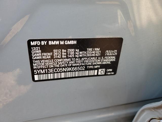 5YM13EC05N9K66502 - 2022 BMW X3 M GRAY photo 13