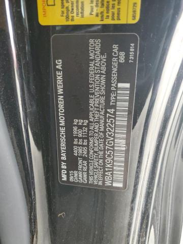 WBA1K9C57GV322574 - 2016 BMW 228 I SULEV BLACK photo 12