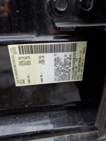 1N4AL21E99N560820 - 2009 NISSAN ALTIMA 2.5 BLACK photo 12