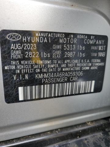 KMHM34AA6RA059306 - 2024 HYUNDAI IONIQ 6 SEL SILVER photo 12