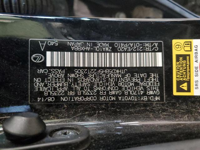 JTHKD5BH5F2212305 - 2015 LEXUS CT 200 BLACK photo 12