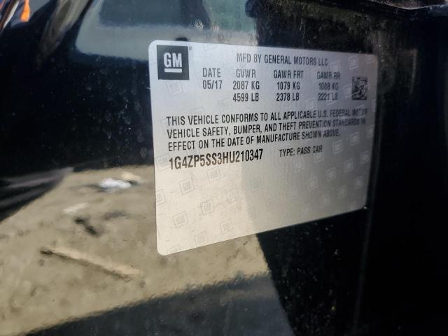 1G4ZP5SS3HU210347 - 2017 BUICK LACROSSE ESSENCE შავი ფოტო 12