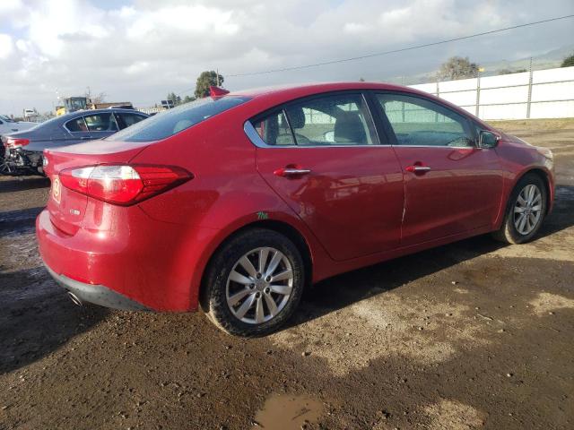 KNAFX4A87E5083824 - 2014 KIA FORTE EX RED photo 3