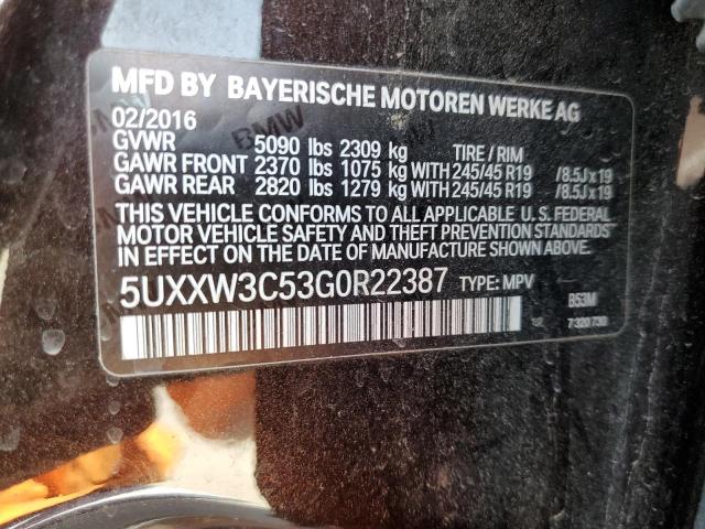 5UXXW3C53G0R22387 - 2016 BMW X4 XDRIVE28I BLACK photo 13