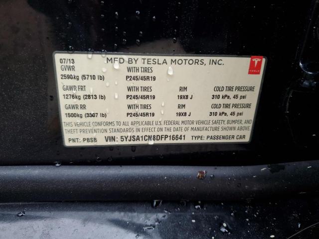 5YJSA1CN8DFP16641 - 2013 TESLA MODEL S Սև լուսանկար 12