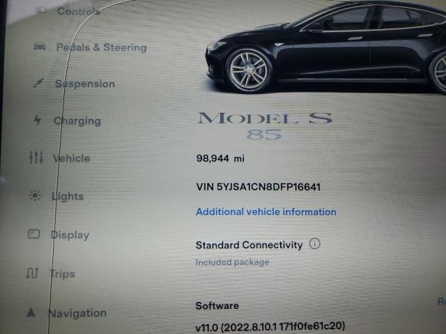 5YJSA1CN8DFP16641 - 2013 TESLA MODEL S Սև լուսանկար 9