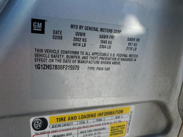 1G1ZH57B08F215979 - 2008 CHEVROLET MALIBU 1LT SILVER photo 12