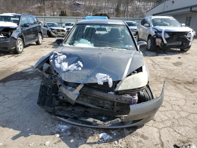 2HGES16524H501676 - 2004 HONDA CIVIC LX GRAY photo 5