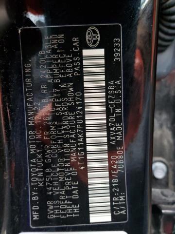 4T1G11AK7PU124170 - 2023 TOYOTA CAMRY SE NIGHT SHADE BLACK photo 12