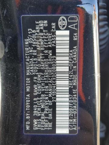 2T1BU4EEXDC080329 - 2013 TOYOTA COROLLA BASE CHARCOAL photo 12