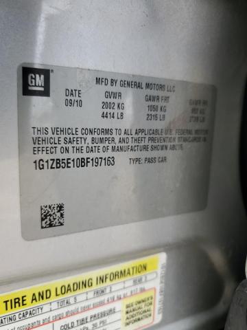 1G1ZB5E10BF197163 - 2011 CHEVROLET MALIBU LS SILVER photo 12