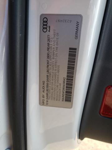 WAUM2AF28KN038542 - 2019 AUDI A6 PRESTIGE თეთრი ფოტო 12