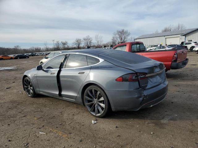 5YJSA1H13EFP37422 - 2014 TESLA MODEL S GRAY photo 2