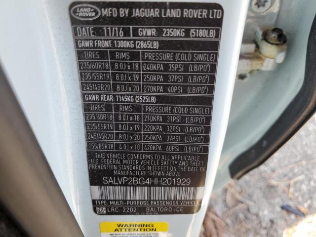 SALVP2BG4HH201929 - 2017 LAND ROVER RANGE ROVE SE BLUE photo 12