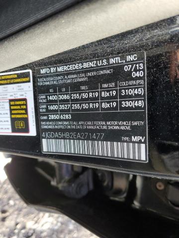 4JGDA5HB2EA271477 - 2014 MERCEDES-BENZ ML 350 4MATIC BLACK photo 13