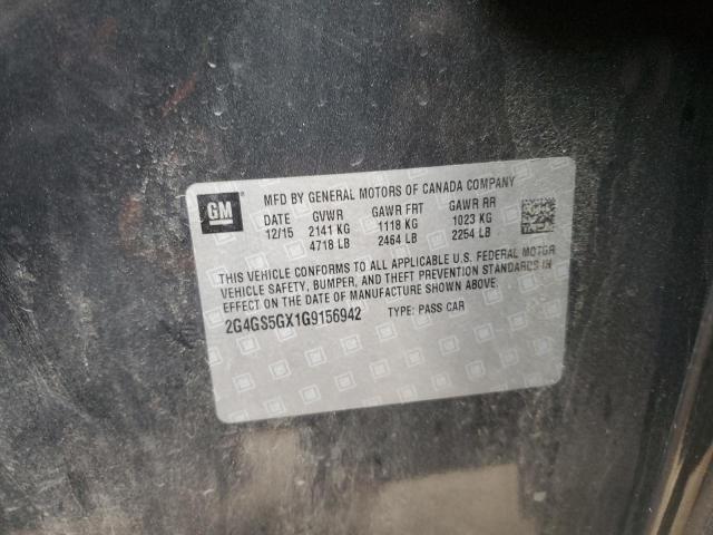 2G4GS5GX1G9156942 - 2016 BUICK REGAL PREMIUM CHARCOAL photo 12