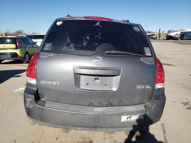 5N1BV28U25N135063 - 2005 NISSAN QUEST S GRAY photo 6