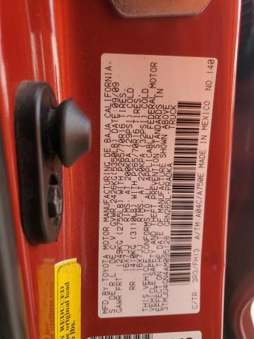 3TMJU4GN4AM095128 - 2010 TOYOTA TACOMA DOUBLE CAB PRERUNNER RED photo 12