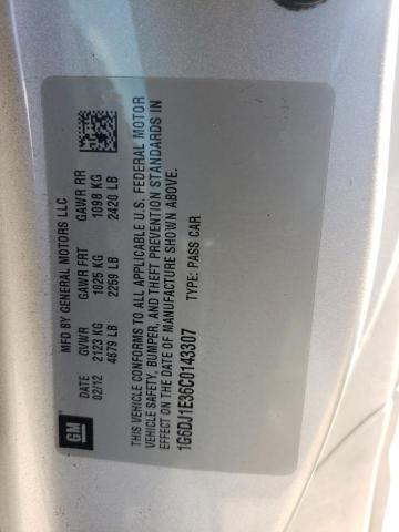 1G6DJ1E36C0143307 - 2012 CADILLAC CTS PERFORMANCE COLLECTION Серебристый фото 13