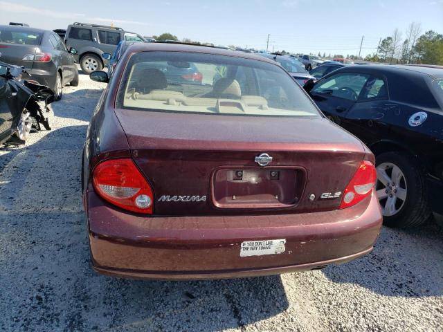 JN1CA31D11T802346 - 2001 NISSAN MAXIMA GXE BURGUNDY photo 6