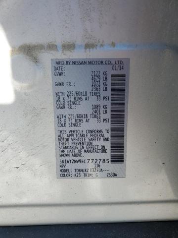 5N1AT2MV9EC772785 - 2014 NISSAN ROGUE S SILVER photo 13