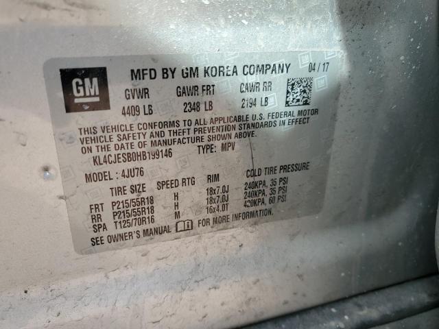 KL4CJESB0HB199146 - 2017 BUICK ENCORE PREFERRED SILVER photo 12