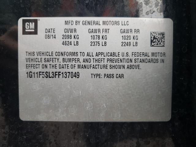 1G11F5SL3FF137049 - 2015 CHEVROLET MALIBU LTZ გრაფიტი ფოტო 12