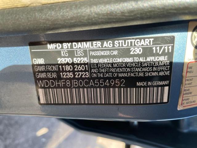 WDDHF8JB0CA554952 - 2012 MERCEDES-BENZ E 350 4MATIC BLUE photo 10