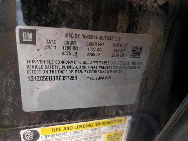 1G1ZC5EU3BF357253 - 2011 CHEVROLET MALIBU 1LT ლურჯი ფოტო 12