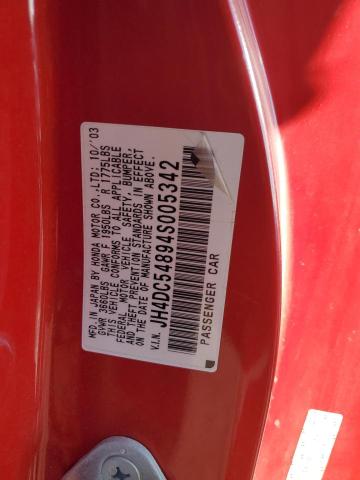 JH4DC54894S005342 - 2004 ACURA RSX RED photo 13