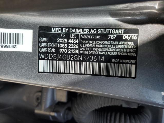 WDDSJ4GB2GN373614 - 2016 MERCEDES-BENZ CLA 250 4MATIC GRAY photo 12