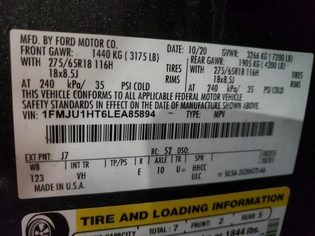 1FMJU1HT6LEA85894 - 2020 FORD EXPEDITION XLT GRAY photo 13