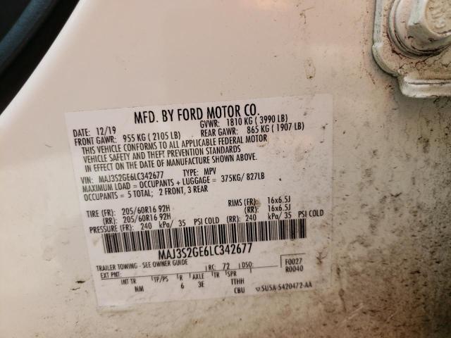 MAJ3S2GE6LC342677 - 2020 FORD ECOSPORT SE Blanc photo 13