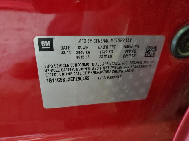 1G11C5SL2EF256492 - 2014 CHEVROLET MALIBU 1LT RED photo 12