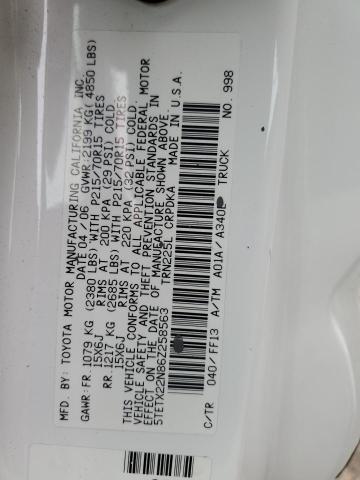 5TETX22N86Z258563 - 2006 TOYOTA TACOMA ACCESS CAB Ақ фото 12