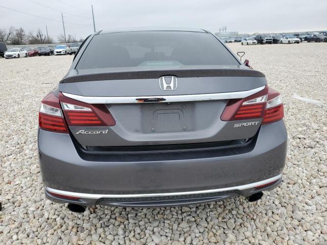 1HGCR2F55GA186125 - 2016 HONDA ACCORD SPORT GRAY photo 6