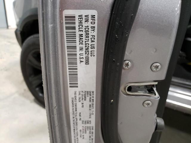 1C6RR7LG2NS210990 - 2022 RAM 1500 CLASS SLT ვერცხლისფერი ფოტო 12