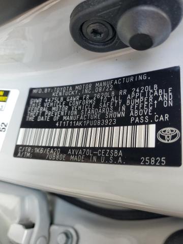 4T1T11AK1PU083923 - 2023 TOYOTA CAMRY SE NIGHT SHADE WHITE photo 13