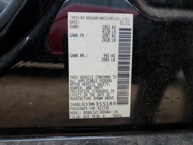 1N4BL4CV3MN355189 - 2021 NISSAN ALTIMA SR BLACK photo 13