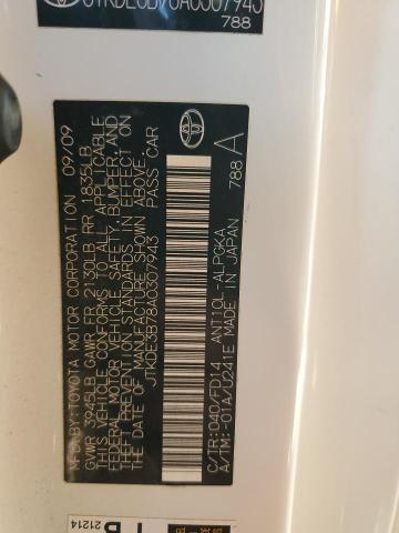 JTKDE3B78A0307943 - 2010 TOYOTA SCION TC თეთრი ფოტო 12