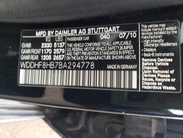 WDDHF8HB7BA294778 - 2011 MERCEDES-BENZ E 350 4MATIC BLACK photo 12