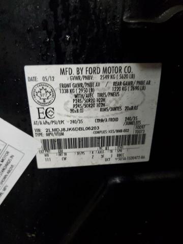 2LMDJ8JK6DBL06203 - 2013 LINCOLN MKX AWD შავი ფოტო 13