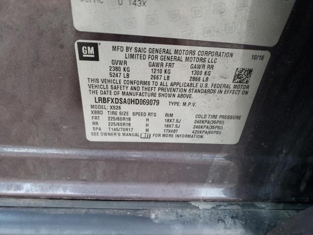 LRBFXDSA0HD069079 - 2017 BUICK ENVISION ESSENCE BROWN photo 12